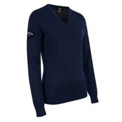 Callaway Ladies V-Neck Merino Sweater Dark Navy (412)