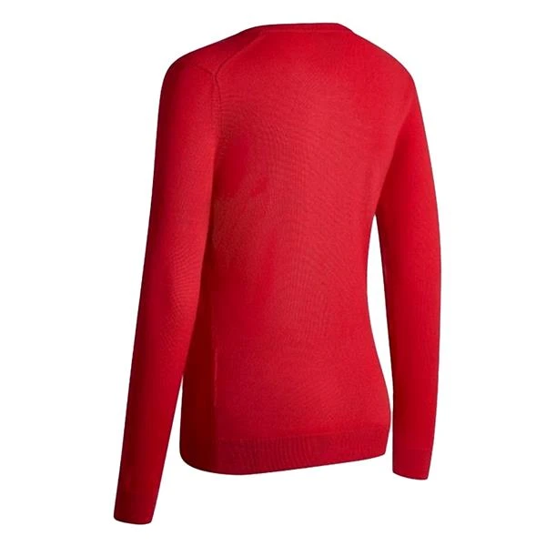 Callaway Ladies V-Neck Merino Sweater Tango Red (600) - Image 2