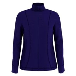 Callaway Ladies Full Zip Waffle Fleece Blue Print (476)