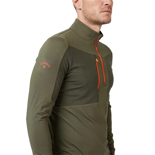 Callaway Gents Aquapel ½ Zip Pullover Black Lichen - Tigerlily (395) - Image 6