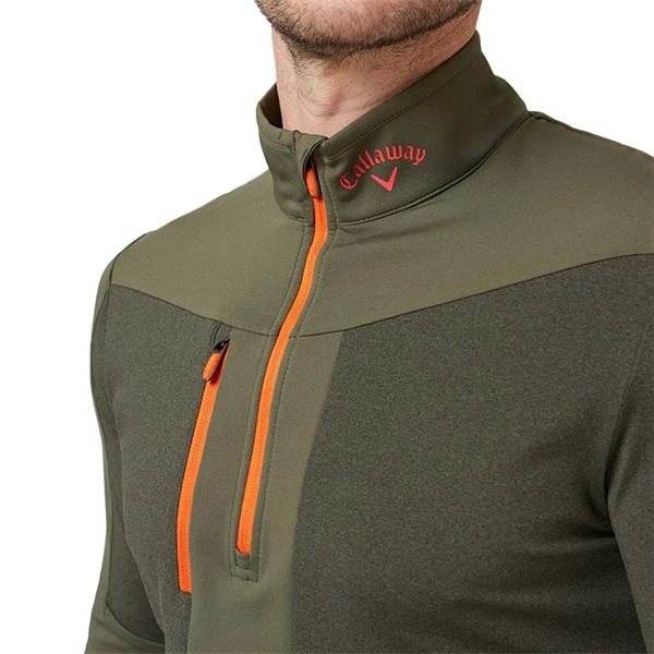 Callaway Gents Aquapel ½ Zip Pullover Black Lichen - Tigerlily (395) - Image 5