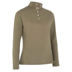 Callaway Ladies Thermal Long Sleeve Fleece Jersey Shirt Industrial Green (349)