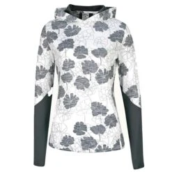 Callaway Ladies Textured Floral Hoodie White (123)