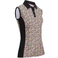 Callaway Ladies Ditsy Print Sleeveless Polo Caviar (002)