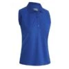 Callaway Ladies Solid Knit Sleeveless Polo Shirt Blue (434)