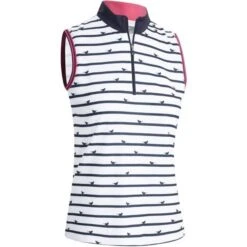Callaway Ladies Birdie Strip Sleeveless Polo Peacoat (410)