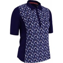 Callaway Ladies ½ Sleeve Swing Hummingbird Print Polo Shirt Peacoat (410)