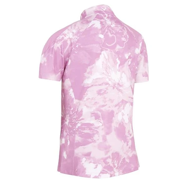 Callaway Ladies Swing Tech Tie Dye Floral Polo Shirt Pastel - Lavender (697) - Image 2