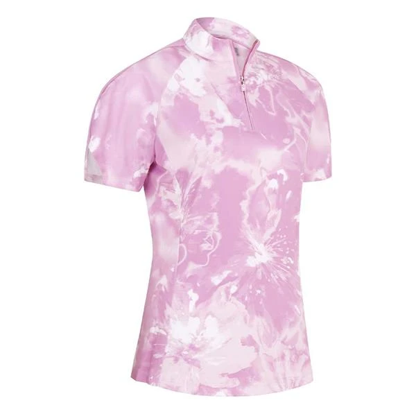 Callaway Ladies Swing Tech Tie Dye Floral Polo Shirt Pastel - Lavender (697)