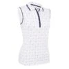 Callaway Ladies Allover Geometric Strawberry Polo Shirt White (123)