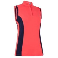 Callaway Ladies Colour Block Snap Polo Geranium (692)