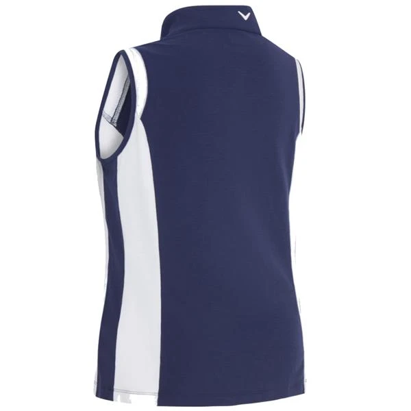 Callaway Ladies Colour Block Snap Polo Shirt Peacoat (410) - Image 2