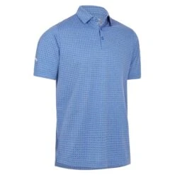 Callaway Gents Soft Touch Micro Print Polo Shirt Amparo Blue (975)
