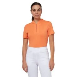 Callaway Ladies Sleeve Tonal Texture Heather Polo Nectarine Heather (820)