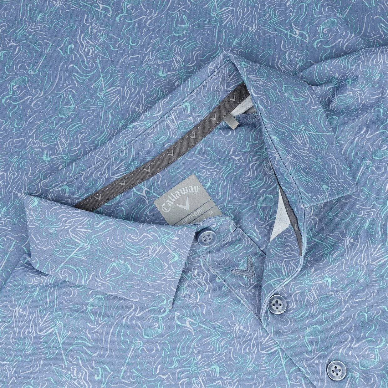 Callaway All-Over Abstract Novelty Print Shirt Polo Short Sleeve Golf Apparel - Image 5